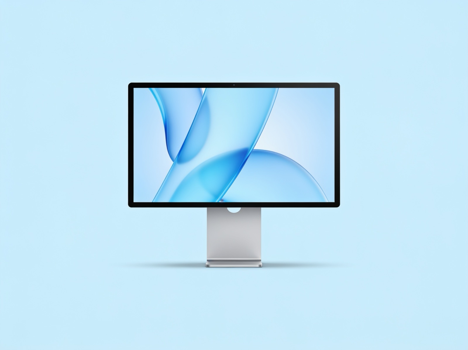 iMac on soft blue background